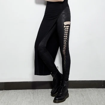Punk Women Pants Crack Twist PU Leather Pants Handmade Twist Side Stripe Hollow Out Long Pants Rock Roll Cool Pants
Punk Women Pants Crack Twist PU Leather Pants Handmade Twist Side Stripe Hollow Out Long Pants Rock Roll Cool Pants