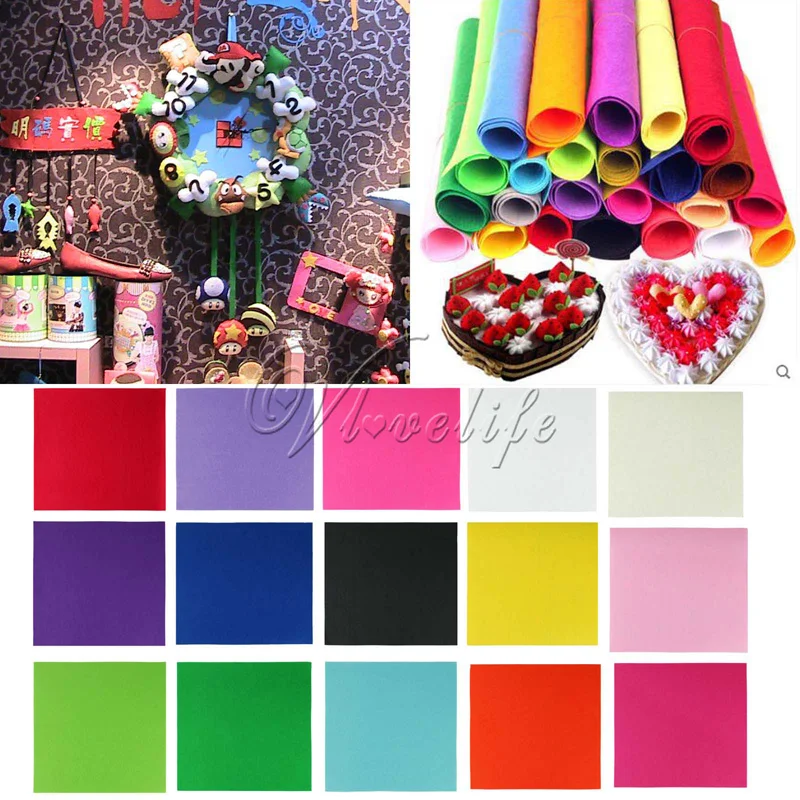 15pcs Mix Colors Felt Fabric Polyester Nonwoven 20cm x 30cm/30cm x 30cm DIY Cloth For Flower&Animal Toy Scrapbooking Home Decor
15pcs Mix Colors Felt Fabric Polyester Nonwoven 20cm x 30cm/30cm x 30cm DIY Cloth For Flower&Animal Toy Scrapbooking Home Decor