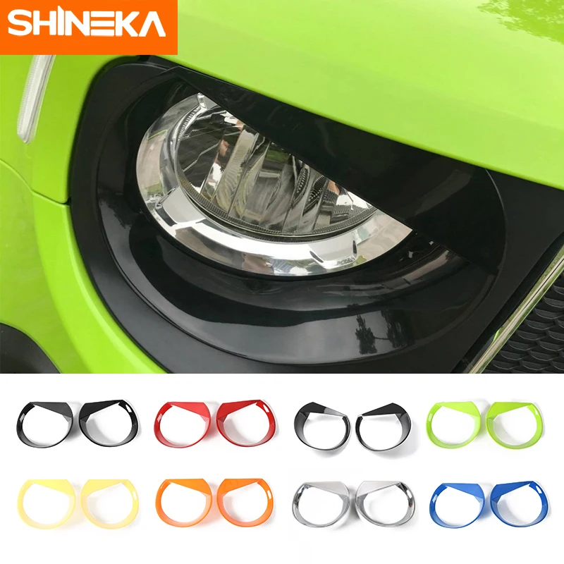 

SHINEKA Lamp Hoods For Jeep Renegade 2016-2018 2pcs Headlight Cover Bezels for Jeep Renegade Stickers Car Exterior Accessories