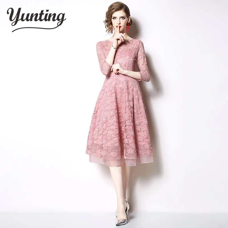 European Style Spring Summer Lace Dress Women Vintage Jacquard A-line Dresses Waist Hollow Out Retro Swing Vestidos
European Style Spring Summer Lace Dress Women Vintage Jacquard A-line Dresses Waist Hollow Out Retro Swing Vestidos