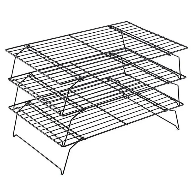 3 Layer Stackable Cake Cooling Rack Metal Cake Biscuit Bread Biscuit Cooling Grid Mat Baking Tray Tray Kitchen Accessories
3 Layer Stackable Cake Cooling Rack Metal Cake Biscuit Bread Biscuit Cooling Grid Mat Baking Tray Tray Kitchen Accessories