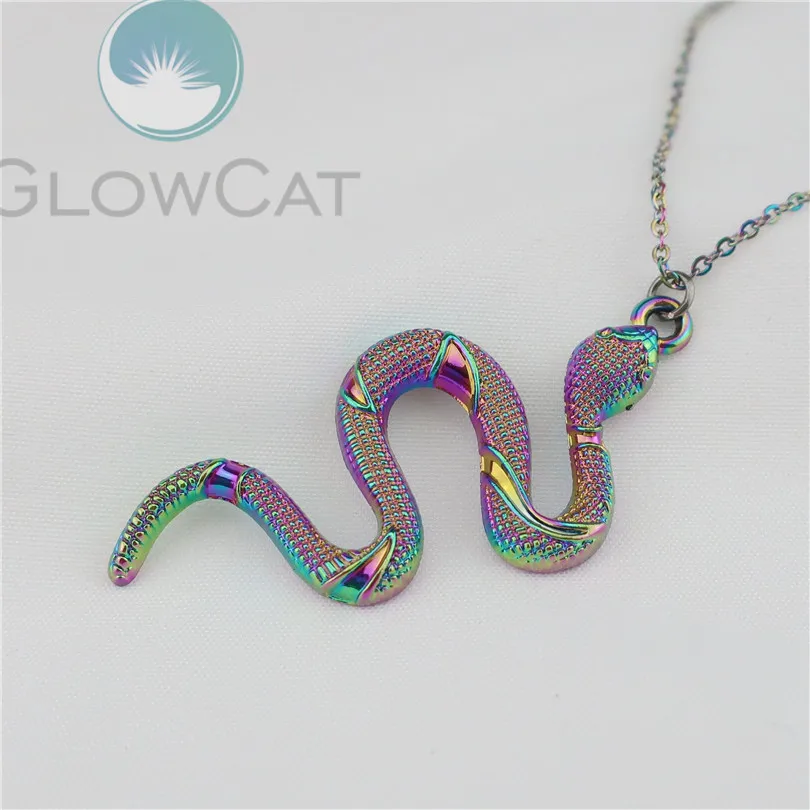 Trendy Creative Rainbow Cobra Serpentine Pendant Necklace Charm Stainless steel Chain Necklaces Jewelry
Trendy Creative Rainbow Cobra Serpentine Pendant Necklace Charm Stainless steel Chain Necklaces Jewelry