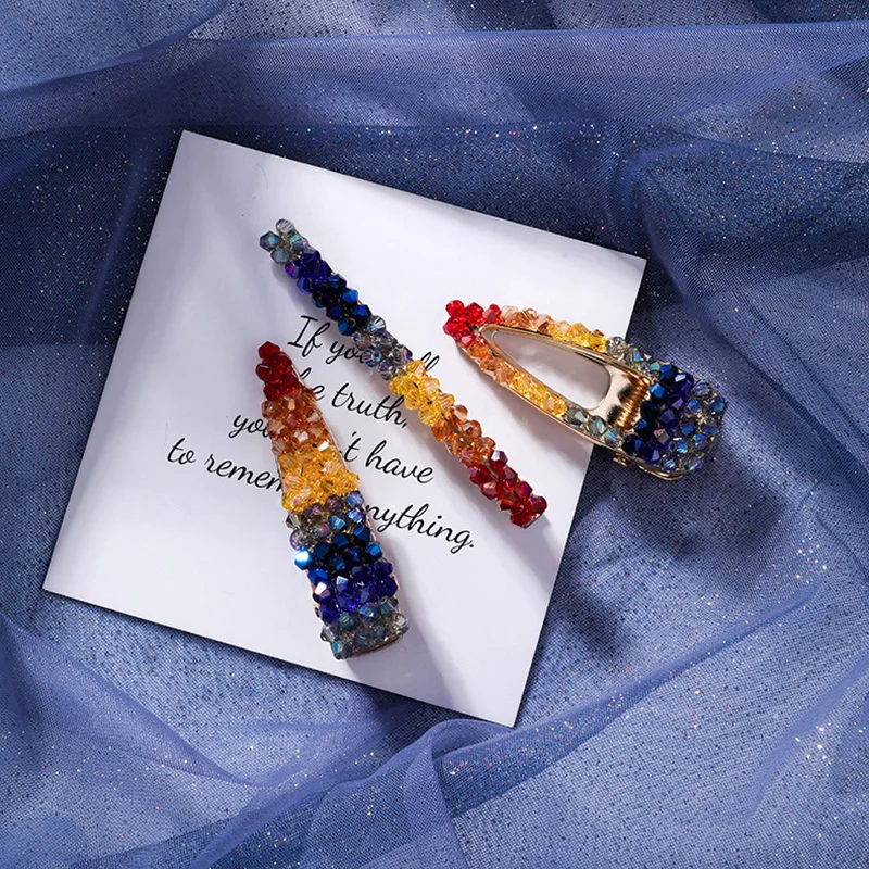 2019 New Rainbow Colorful Crystal Hair Clips For Women Lady's Korean Japanese Cute Fashion Rhinestone Hair Barrettes
2019 New Rainbow Colorful Crystal Hair Clips For Women Lady's Korean Japanese Cute Fashion Rhinestone Hair Barrettes