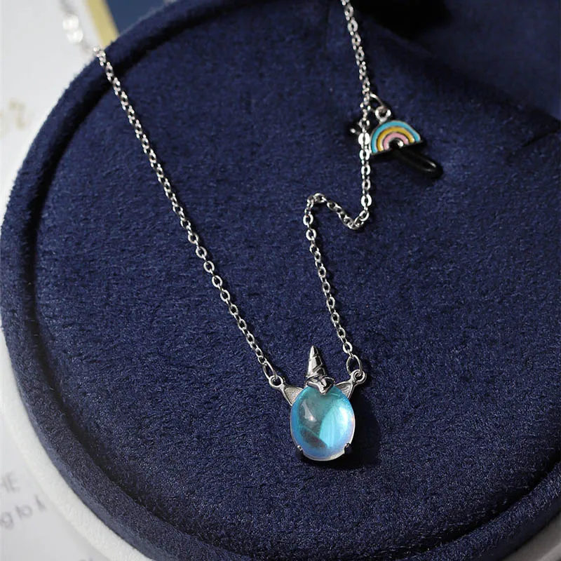 Fashion Lucky Moonstone Necklace Cute Rainbow Unicorn Pendant Silver Color Chain For Girl Women Girls Jewelry Gifts
Fashion Lucky Moonstone Necklace Cute Rainbow Unicorn Pendant Silver Color Chain For Girl Women Girls Jewelry Gifts