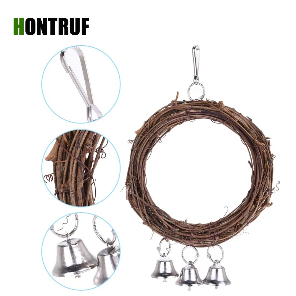 Rattan Ring Swing Budgie Cockatiel Peony Parrot Natural Wood Bell Attractive Pet Toy Hangable Parrot Accessories Bird Stand
Rattan Ring Swing Budgie Cockatiel Peony Parrot Natural Wood Bell Attractive Pet Toy Hangable Parrot Accessories Bird Stand