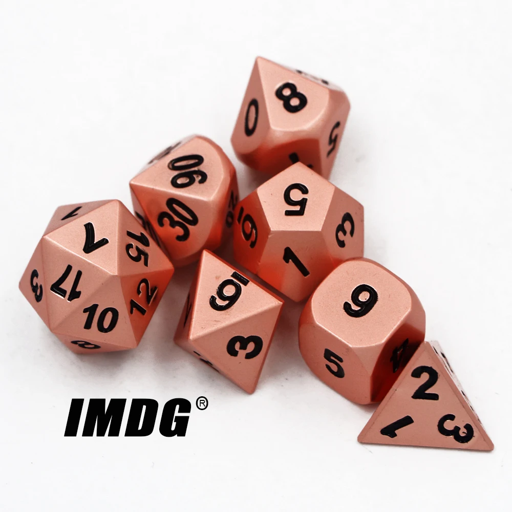 IMDG 7 шт./компл. креативная РПГ игра игральные кости многогранные металлические DND