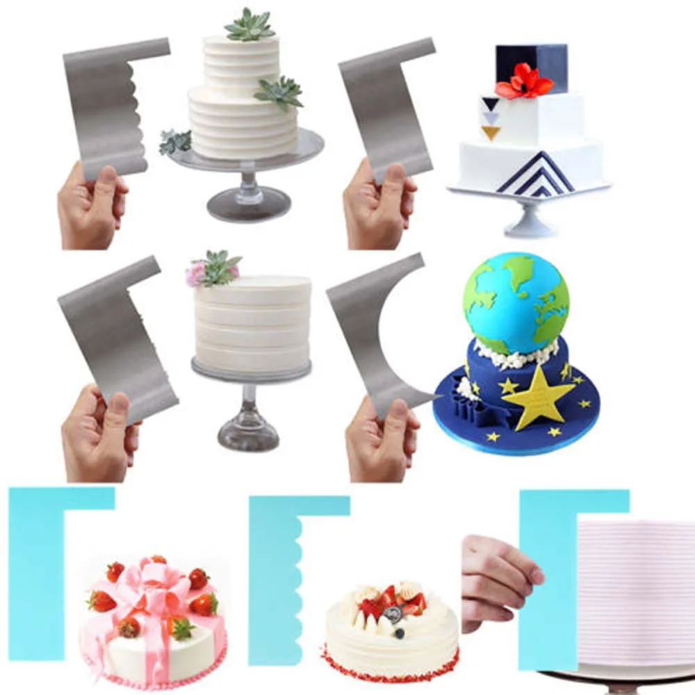 

8 Type Adjustable Fondant Spatulas Cake Scraper Smoother Cake Edge Smoother Cream Decorating DIY Bakeware Cake Tool