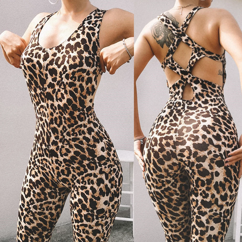 Hollow Cross Backless Leopard Jumpsuit Sexy Fitness Sporting Bodysuit Summer Fashion Skinny Rompers Womens Jumpsuit Hot Sale
Hollow Cross Backless Leopard Jumpsuit Sexy Fitness Sporting Bodysuit Summer Fashion Skinny Rompers Womens Jumpsuit Hot Sale