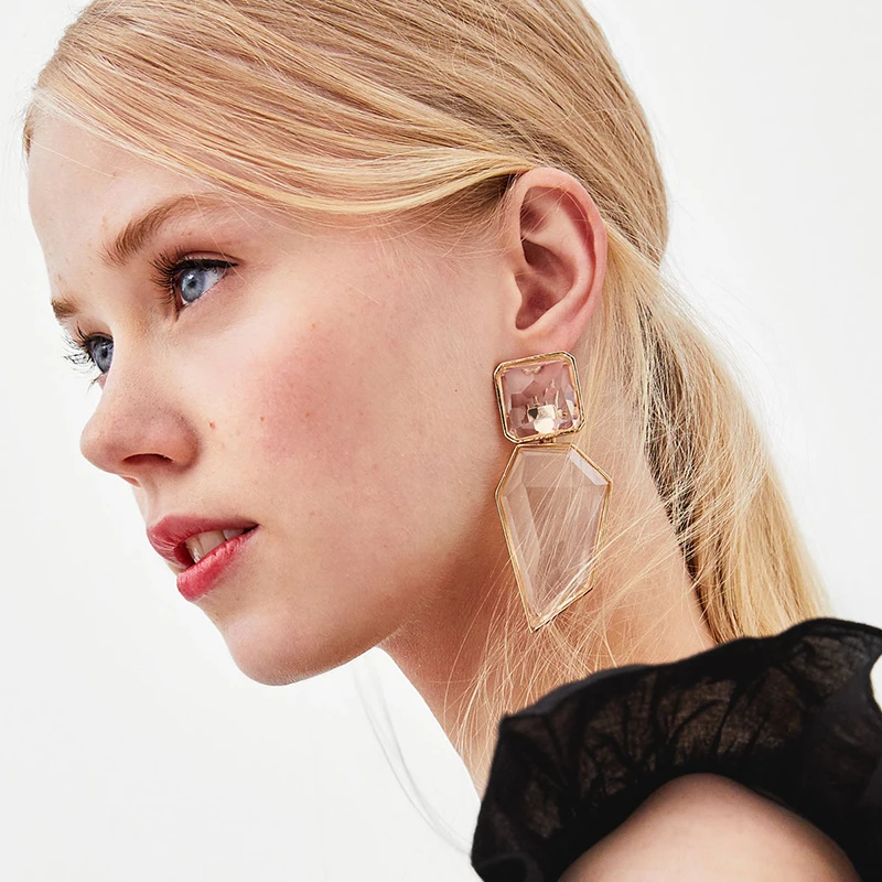 FASHIONSNOOPS New Brand Transparent Geometric ZA Design Earrings For Women Maxi Statement Dangle Earrings Accessories
FASHIONSNOOPS New Brand Transparent Geometric ZA Design Earrings For Women Maxi Statement Dangle Earrings Accessories