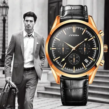 SINOBI Luxury Men Watch Fashion Rose Gold Waterproof Military Clock Leather Strap Sport Chronograph Wrist Watch Relojes Hombre
SINOBI Luxury Men Watch Fashion Rose Gold Waterproof Military Clock Leather Strap Sport Chronograph Wrist Watch Relojes Hombre