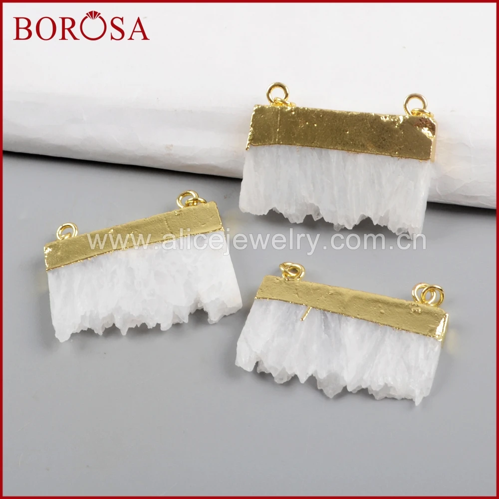 BOROSA 10PCS White Slice Quartz Crystal Druzy Connector Jewelry, Natural Quartz Pendants Double Charms for Necklace WX1032
BOROSA 10PCS White Slice Quartz Crystal Druzy Connector Jewelry, Natural Quartz Pendants Double Charms for Necklace WX1032