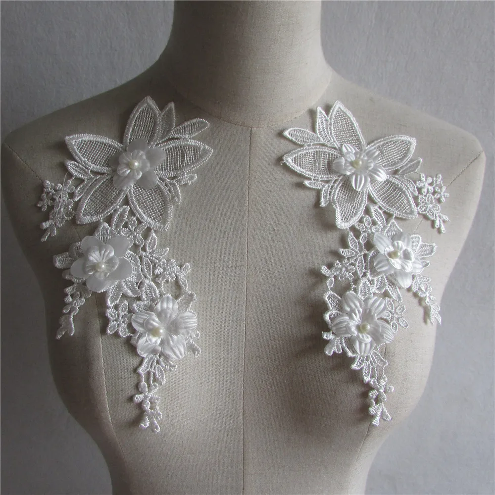 New style white Floral Applique pearl Decorated DIY Lace Collar Fabric Sewing Applique Supplies a pair for sale YL554
New style white Floral Applique pearl Decorated DIY Lace Collar Fabric Sewing Applique Supplies a pair for sale YL554