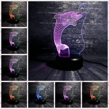 New 3D Lovely Dolphin LED 7 Colors Led Night Light Illusion IR Remote Touch Switch Bedroom Table Kids Child Xmas Party Toy
New 3D Lovely Dolphin LED 7 Colors Led Night Light Illusion IR Remote Touch Switch Bedroom Table Kids Child Xmas Party Toy