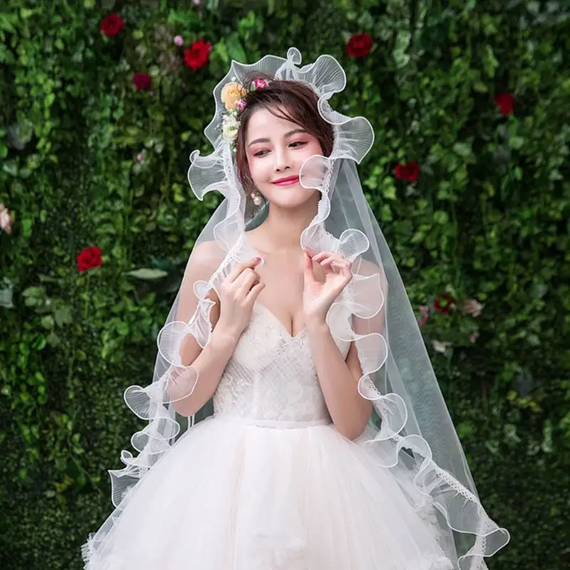 Simple Versatile New Wedding Dress Veil Wrinkle Yarn Lace Single Layer Bride Head Veils Women Headdress
Simple Versatile New Wedding Dress Veil Wrinkle Yarn Lace Single Layer Bride Head Veils Women Headdress