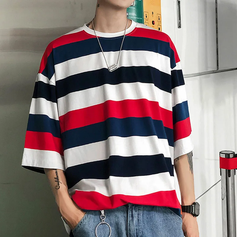 Striped T-Shirt Men Summer Casual Loose Short Sleeve T Shirts Hip Hop Streetwear Tops Tees Male Tshirt 4XL 5XL
Striped T-Shirt Men Summer Casual Loose Short Sleeve T Shirts Hip Hop Streetwear Tops Tees Male Tshirt 4XL 5XL