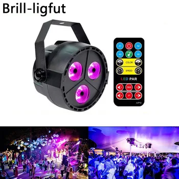 

12W UV LED Stage Light Sound Active 3 LEDs Auto DMX Ultraviolet Strobe Par Black Lights For Disco DJ Projector Party Lights