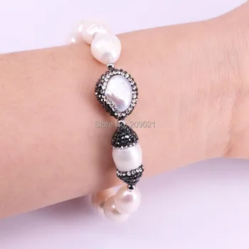 5Pcs Handmade Natural pearl bracelet for women with pave rhinestone pearls beads stretch bracelets
5Pcs Handmade Natural pearl bracelet for women with pave rhinestone pearls beads stretch bracelets
