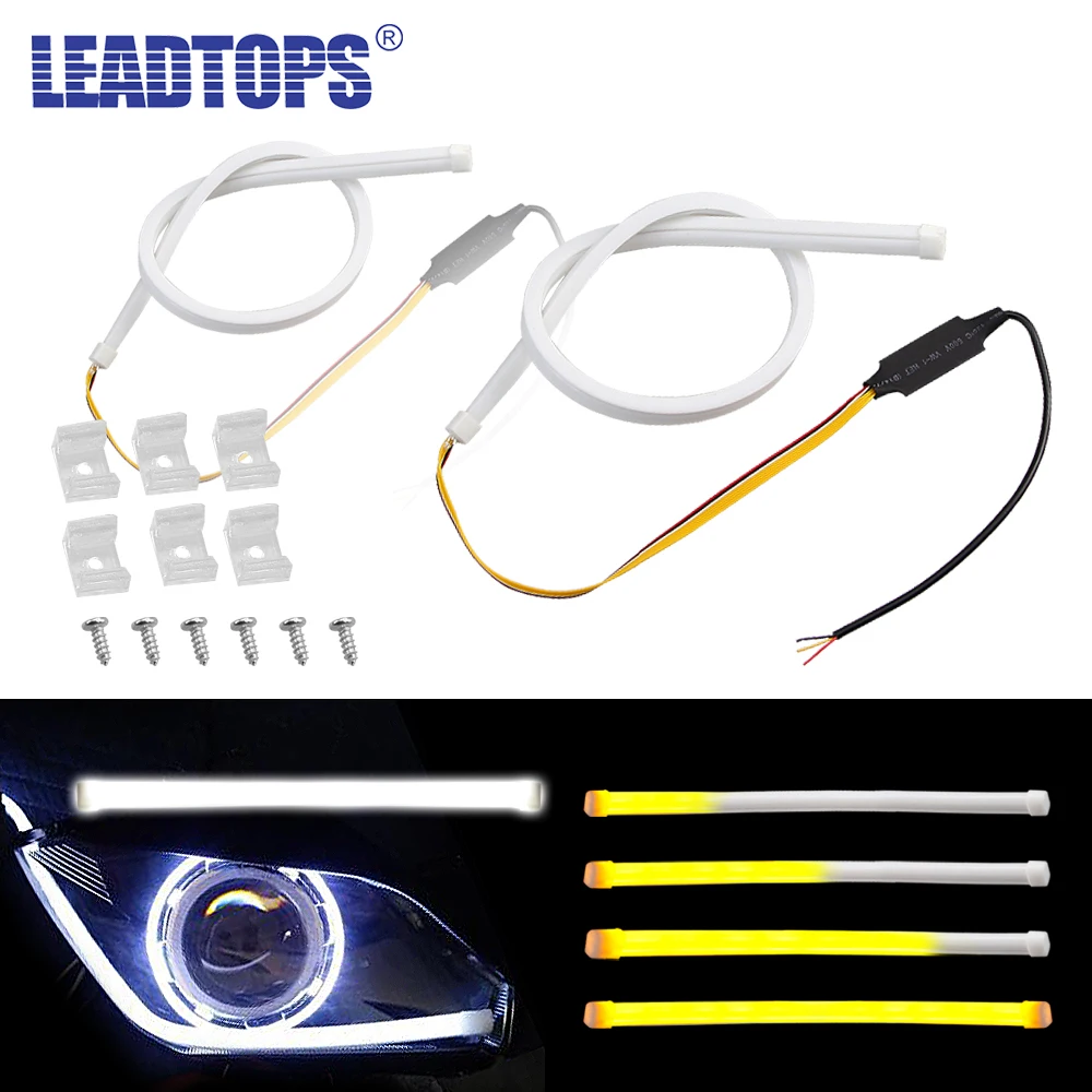 2pcs 60cm Silicagel LED DRL Turn Signal Lights Fexible Daytime Running Lights 12V COB External Car -Stying White To Yellow BH
2pcs 60cm Silicagel LED DRL Turn Signal Lights Fexible Daytime Running Lights 12V COB External Car -Stying White To Yellow BH