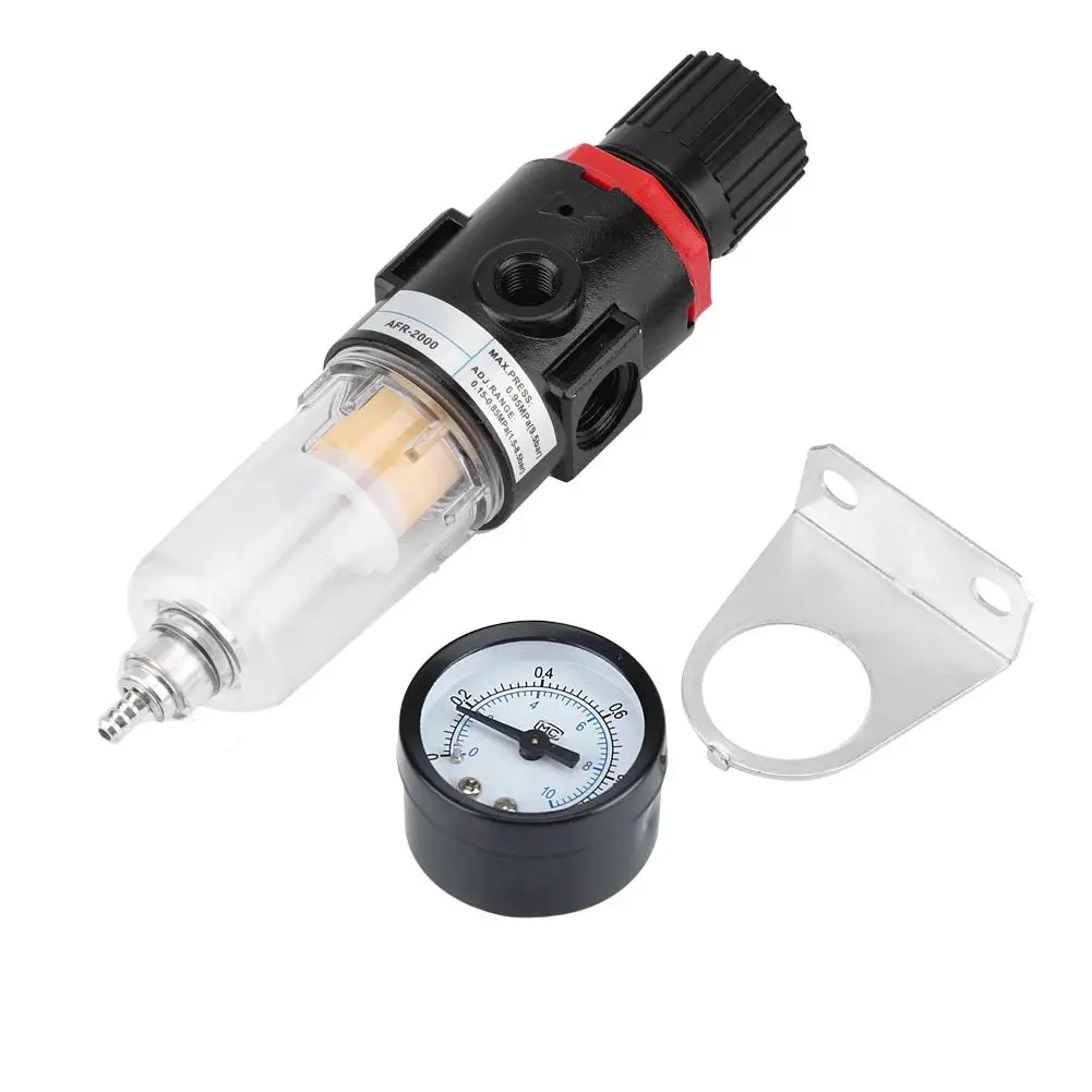 Air Compressor Water Filter With Regulator Water Trap 1/4" NPT Air Tool Cleaning 