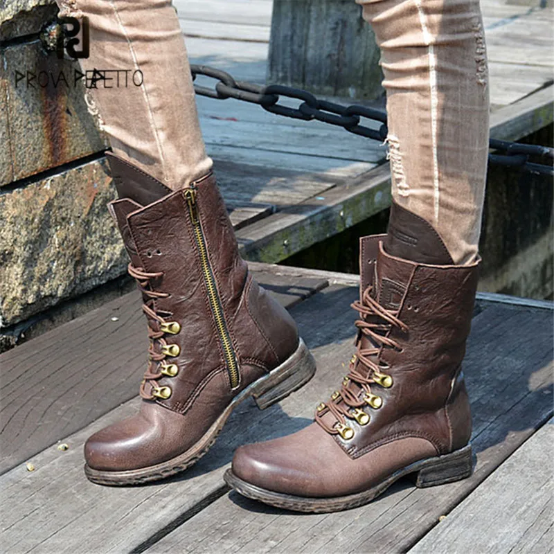 Prova Perfetto New Design Women Ankle Boots Black Genuine Leather Lace Up Platform Rubber Boots 2017 Autumn Winter Flat Botas
Prova Perfetto New Design Women Ankle Boots Black Genuine Leather Lace Up Platform Rubber Boots 2017 Autumn Winter Flat Botas