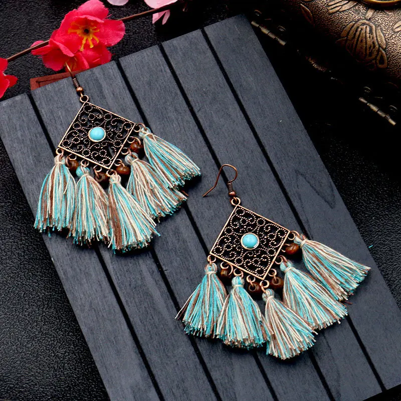 Shineland 2019 Bohemian Ethnic Tassel Big Earring Dangle Bohemian Large Long Brinco Wedding Earring Pendientes oorbellen WE021
Shineland 2019 Bohemian Ethnic Tassel Big Earring Dangle Bohemian Large Long Brinco Wedding Earring Pendientes oorbellen WE021