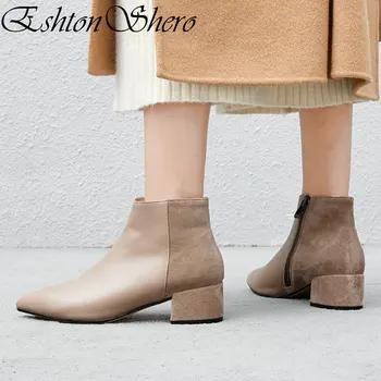 EshtonShero Women Ankle Boots Shoes Woman Med Heels Classic Genuine Leather+PU Brown Platform Ladies Motorcycle Boot Size 3-9
EshtonShero Women Ankle Boots Shoes Woman Med Heels Classic Genuine Leather+PU Brown Platform Ladies Motorcycle Boot Size 3-9