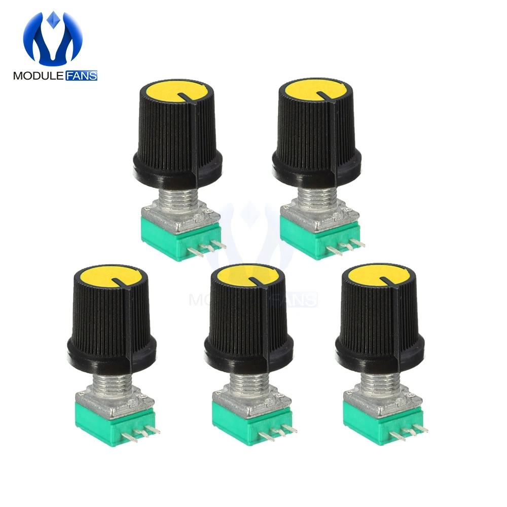 5PCS B Type ohm Rotary Potentiometer 6mm 3 Pin 3PIN 3P Knurled Shaft Single Linear 10K With Cap DIY Kit Electronic RK097G
5PCS B Type ohm Rotary Potentiometer 6mm 3 Pin 3PIN 3P Knurled Shaft Single Linear 10K With Cap DIY Kit Electronic RK097G