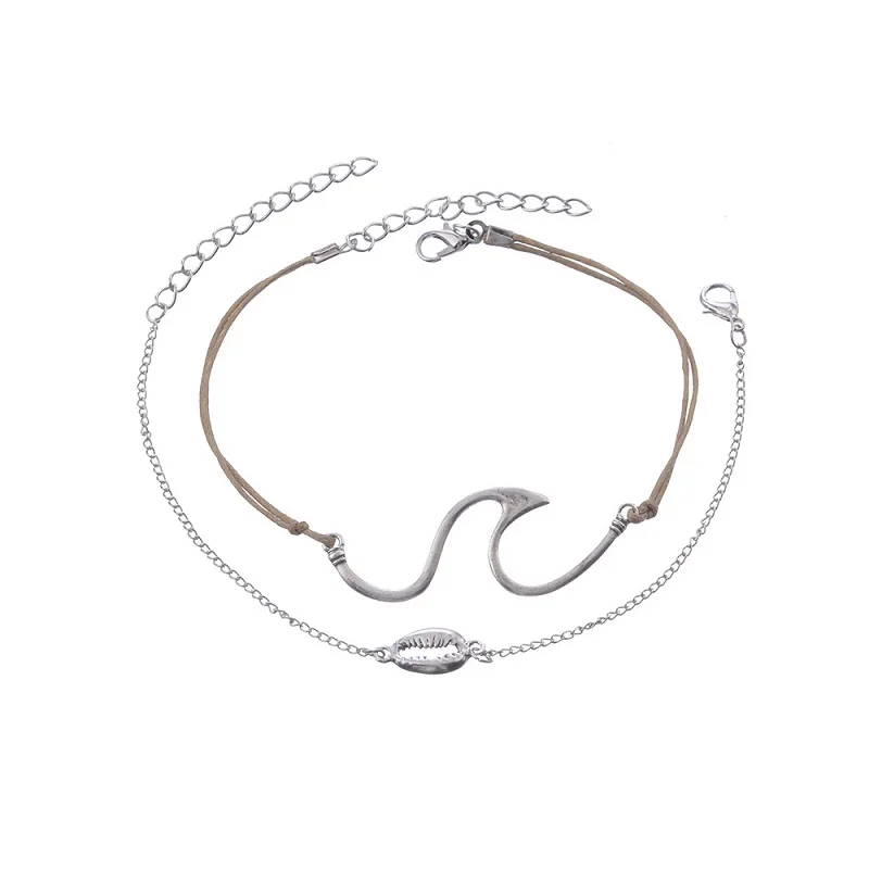 2Pcs/Set Vintage Shell Alloy Anklet For Women Braided Wave Adjustable Leg Chain Anklets Bracelet Beach Handmade Bohemia Jewelry
2Pcs/Set Vintage Shell Alloy Anklet For Women Braided Wave Adjustable Leg Chain Anklets Bracelet Beach Handmade Bohemia Jewelry