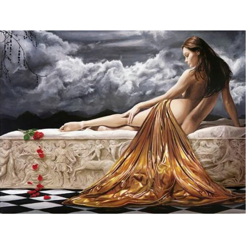 

Cross Stitch 5D Diy Diamond Painting Naked Woman Gift For Home Decoration icons Diamond Embroidery Paintings by numbers BK-3882