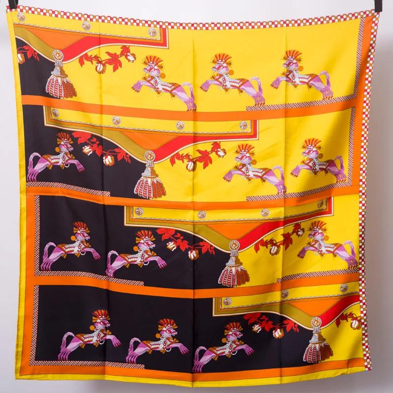14m/m Horse Yellow Scarf Women Brand Pure Twill Silk Scarves Handmade Hemming Bandana Square 90*90cm
14m/m Horse Yellow Scarf Women Brand Pure Twill Silk Scarves Handmade Hemming Bandana Square 90*90cm