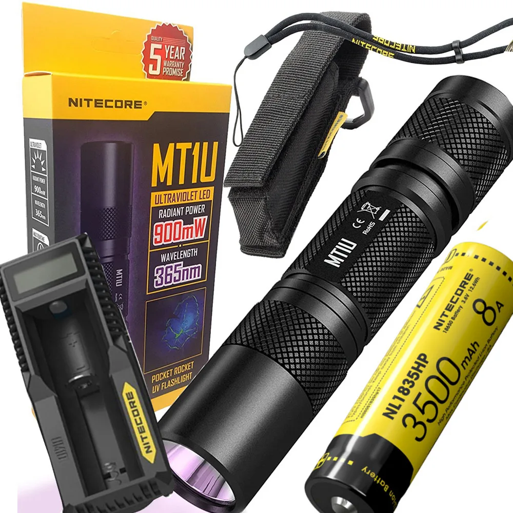 NITECORE MT1U UV Led Light Handy Ultraviolet Flashlight for Outdoor Searching Fishing Hunting with NL1835HP battery UM10 charger
NITECORE MT1U UV Led Light Handy Ultraviolet Flashlight for Outdoor Searching Fishing Hunting with NL1835HP battery UM10 charger