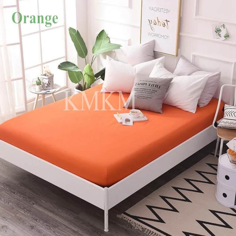 orange bed sheet