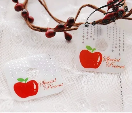 50 шт. милое яблоко яркий зажим для упаковки подарков прозрачный из ПВХ в виде