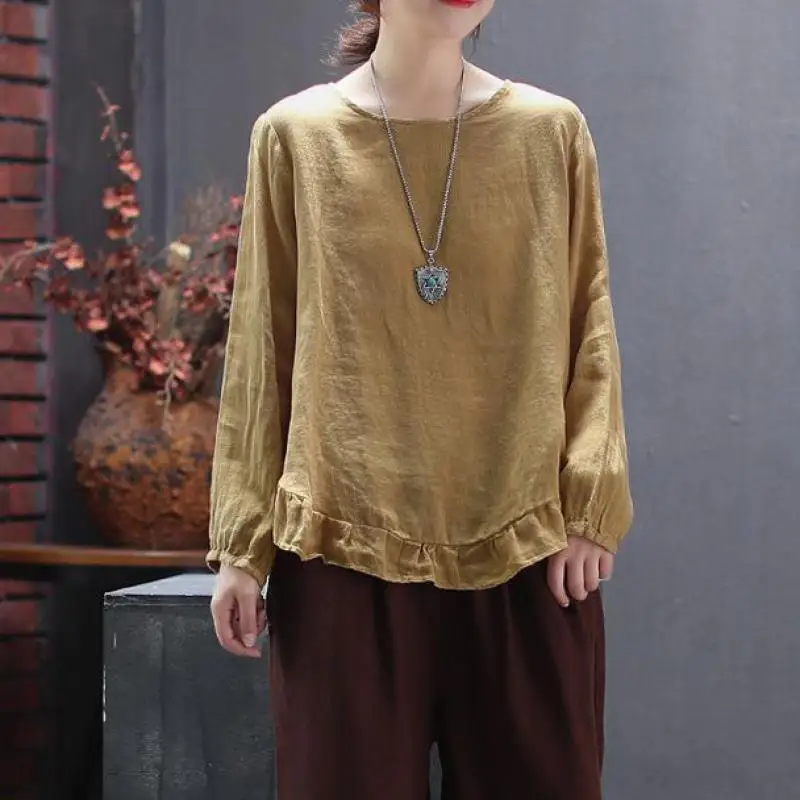 Johnature Vintage T-Shirt Casual Loose Women Clothes 2019 New Autumn Full Sleeve Button Solid Color Tops Woman T-Shirts
Johnature Vintage T-Shirt Casual Loose Women Clothes 2019 New Autumn Full Sleeve Button Solid Color Tops Woman T-Shirts