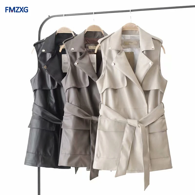 Streetwear Faux Leather Vest Women Black Punk Plus Size Slim Sleeveless Sash PU Leather Jacket 2018 Autumn Motorcycle Outwear
Streetwear Faux Leather Vest Women Black Punk Plus Size Slim Sleeveless Sash PU Leather Jacket 2018 Autumn Motorcycle Outwear