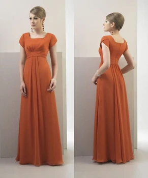 Burnt Orange Chiffon Long Modest Bridesmaid Dresses With Cap Sleeves Simple Formal A-line Beach Summer Bridesmaids Dresses New
Burnt Orange Chiffon Long Modest Bridesmaid Dresses With Cap Sleeves Simple Formal A-line Beach Summer Bridesmaids Dresses New