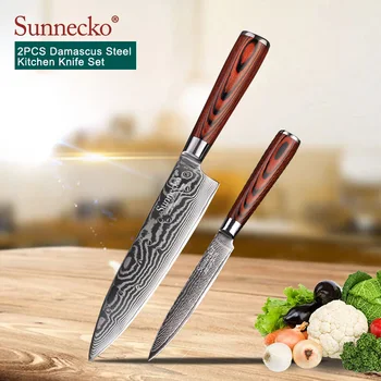 SUNNECKO 2PCS Kitchen Knife Set Chef Utility Knives 73-Layers Damascus VG10 Steel Sharp 60HRC Pakka Wood Handle Cutting Tools
SUNNECKO 2PCS Kitchen Knife Set Chef Utility Knives 73-Layers Damascus VG10 Steel Sharp 60HRC Pakka Wood Handle Cutting Tools
