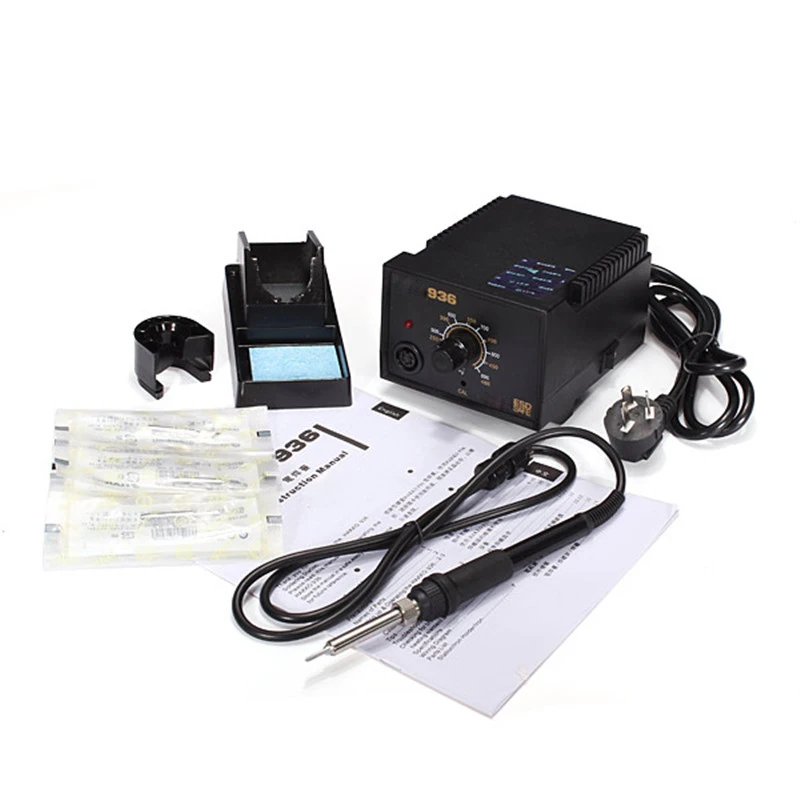 New 220V EU Plug ESD Safe 936 Soldering Station With 907 Soldering Handle + Iron Holder + 10pcs Free Tips
New 220V EU Plug ESD Safe 936 Soldering Station With 907 Soldering Handle + Iron Holder + 10pcs Free Tips