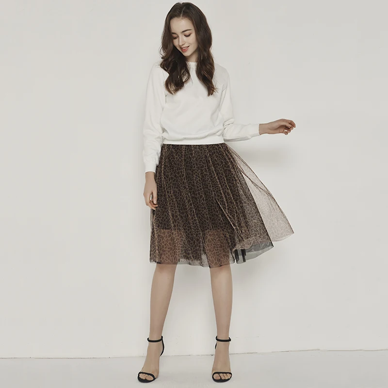 2019 Fashion Spring Summer Leopard Tulle Skirt Woman High Quality Elastic Long Pleated Tutu A-Line Skirts Female
2019 Fashion Spring Summer Leopard Tulle Skirt Woman High Quality Elastic Long Pleated Tutu A-Line Skirts Female