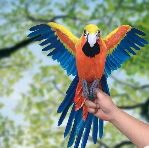 big orange&ampblue parrot toy foam&ampfurs simulation wings bird model gift about 45x60cm 0707 | Игрушки и хобби