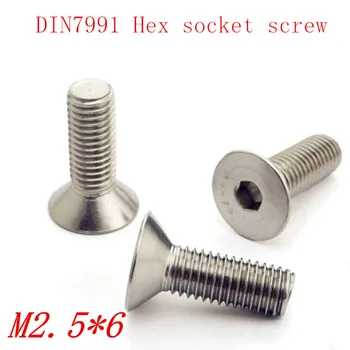 100pcs/lot DIN7991 M2.5*6 m2.5x6 A2 stainless steel Hex socket flat head countersunk screw
100pcs/lot DIN7991 M2.5*6 m2.5x6 A2 stainless steel Hex socket flat head countersunk screw