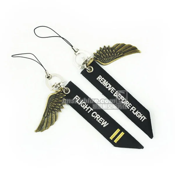 

Flight Crew Luggage bag Tag Two Stripe with Metal Wing Epaulet Shoulder Mark Style Gift for Aviation Learner Lover