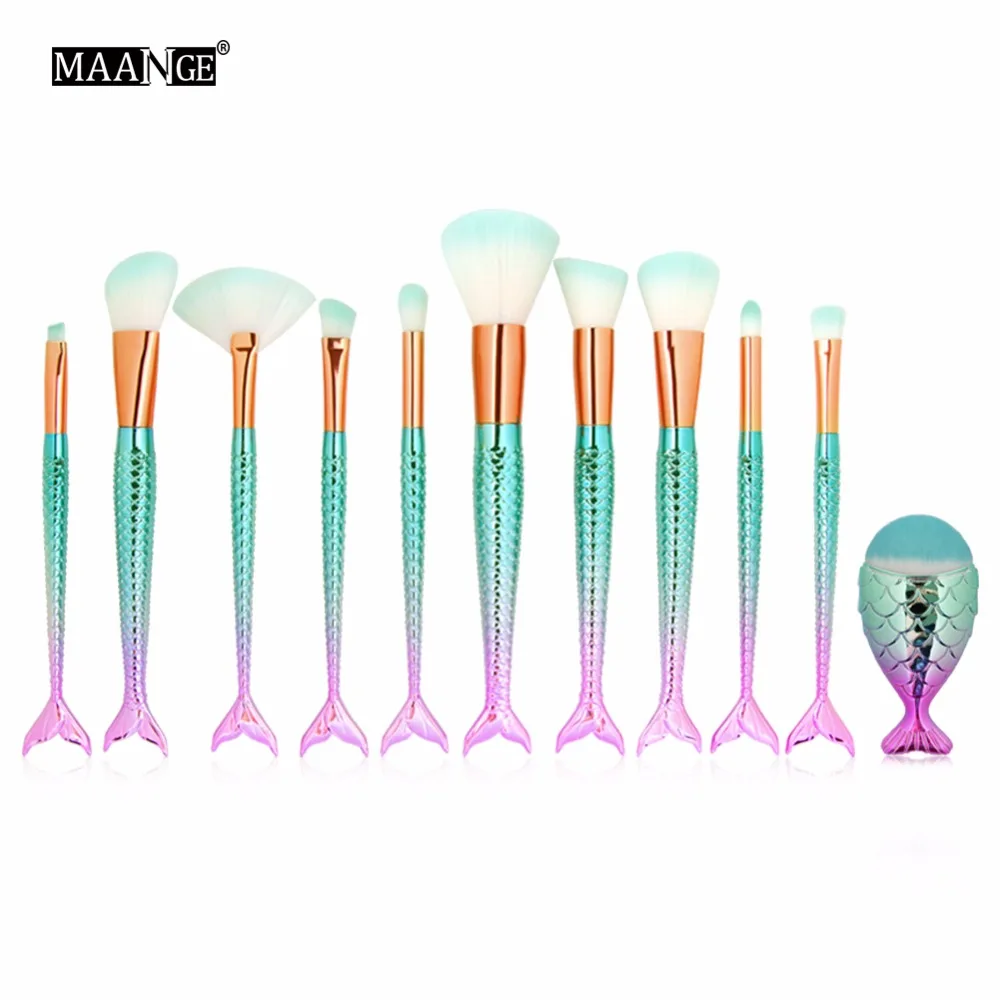 11Pcs Mermaid Beauty Makeup Brushes Set Eye Shadow Blending Powder Foundation Contour Blush Lip Cosmetic Make Up Brush Tool Kit
11Pcs Mermaid Beauty Makeup Brushes Set Eye Shadow Blending Powder Foundation Contour Blush Lip Cosmetic Make Up Brush Tool Kit