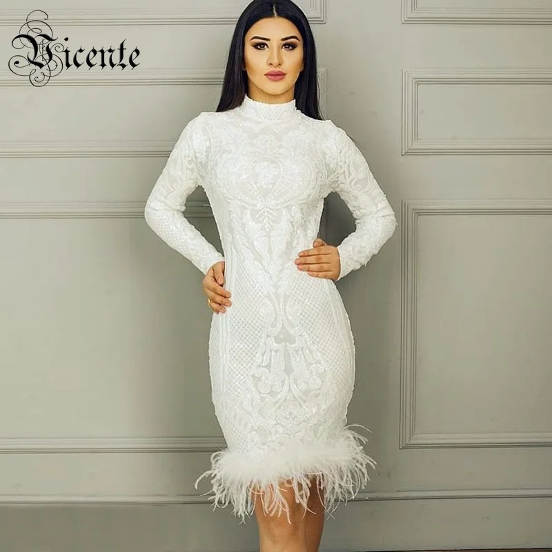 Vicente All Free Shipping HOT2019 New Fashion Sequined Feather Embellished Long Sleeves Celebrity Party Wear Women Mesh Dress
Vicente All Free Shipping HOT2019 New Fashion Sequined Feather Embellished Long Sleeves Celebrity Party Wear Women Mesh Dress