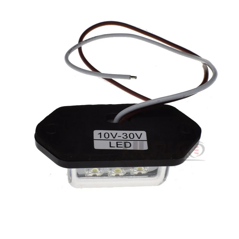 2Pcs 12V LED Arrière Feux Plaque Licence Lumière Blanc Pour Remorques Camion