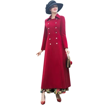 S-XXXL Winter Wool Long Coat British Style Double Breasted Overwear Plus Size Luxury Trench Women Red Coat DZ2003
S-XXXL Winter Wool Long Coat British Style Double Breasted Overwear Plus Size Luxury Trench Women Red Coat DZ2003