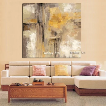 Hand painted Yellow Gray Abstract Oil paintings on Canvas Scandinavian Art Wall canvas Picture for Living Room Sofa Home Decor
Hand painted Yellow Gray Abstract Oil paintings on Canvas Scandinavian Art Wall canvas Picture for Living Room Sofa Home Decor