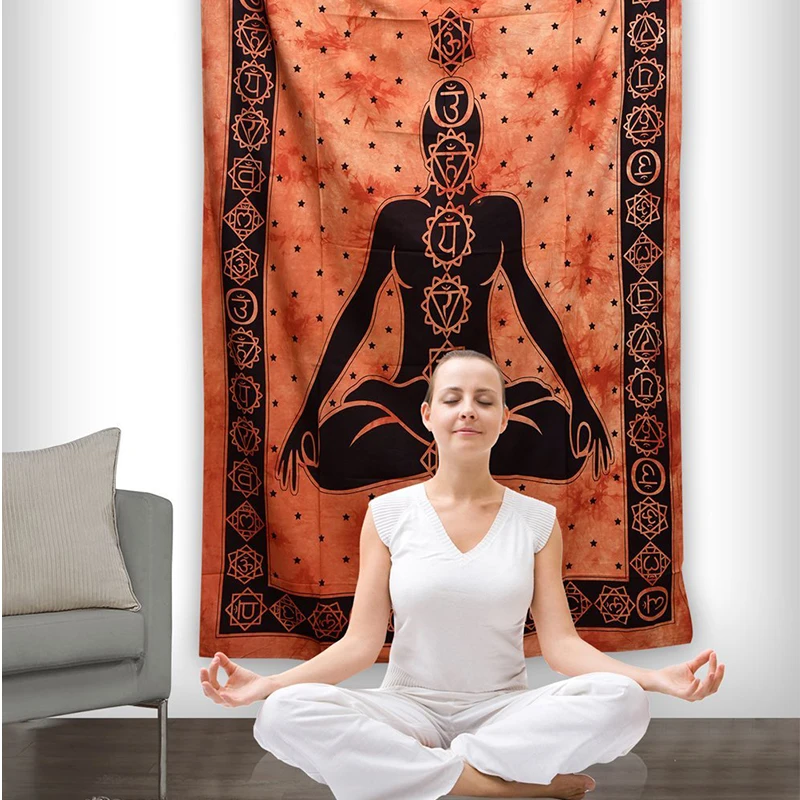 

Buddha Hanging Yoga Background Tapestry Decorative Curtain Indian Mandala Style Bohemian Bedspread Throw Blanket Dorm Yoga Mat