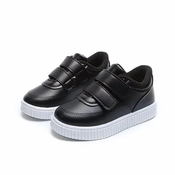 

Spring new children casual shoes soft leather kids shoes for girl boy fashion cute solid boys girls shoes hook loop kids shoes