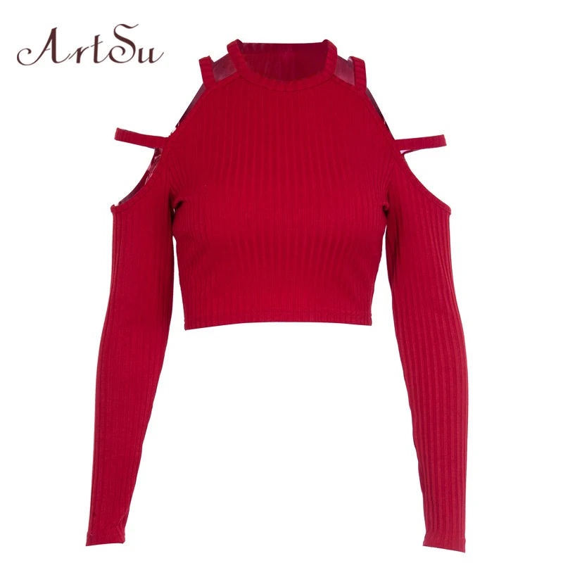 ArtSu 2019 Autumn Red Knitted Women T-shirt Off the Shoulder Tops for Women Sexy Striped Basic Tshirt Long Sleeve Tee ASTS20558
ArtSu 2019 Autumn Red Knitted Women T-shirt Off the Shoulder Tops for Women Sexy Striped Basic Tshirt Long Sleeve Tee ASTS20558